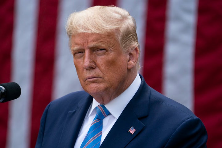 President Donald Trump speaks about coronavirus testing strategy, in the Rose Garden of the White House, Monday, Sept. 28, 20