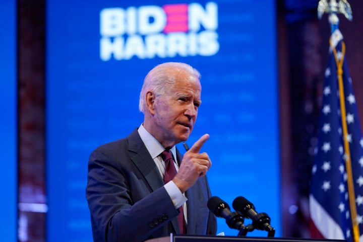 Democratic presidential candidate former Vice President Joe Biden gives a speech on the Supreme Court at The Queen Theater, S