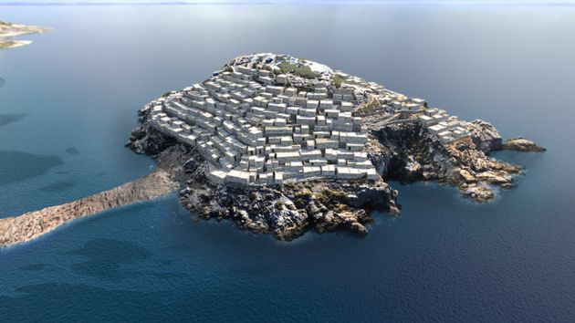 Πρόταση 3D απεικόνισης του οικισμού στη νησίδα
