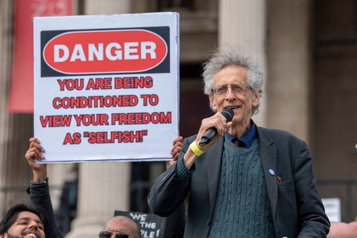 Piers Corbyn speaking on Saturday.