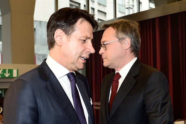 Giuseppe Conte e Carlo Bonomi: non belligeranza Giuseppe Conte e Carlo Bonomi: non belligeranza