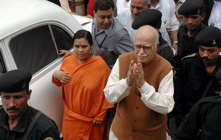 Uma Bharti and LK Advani in 2005.