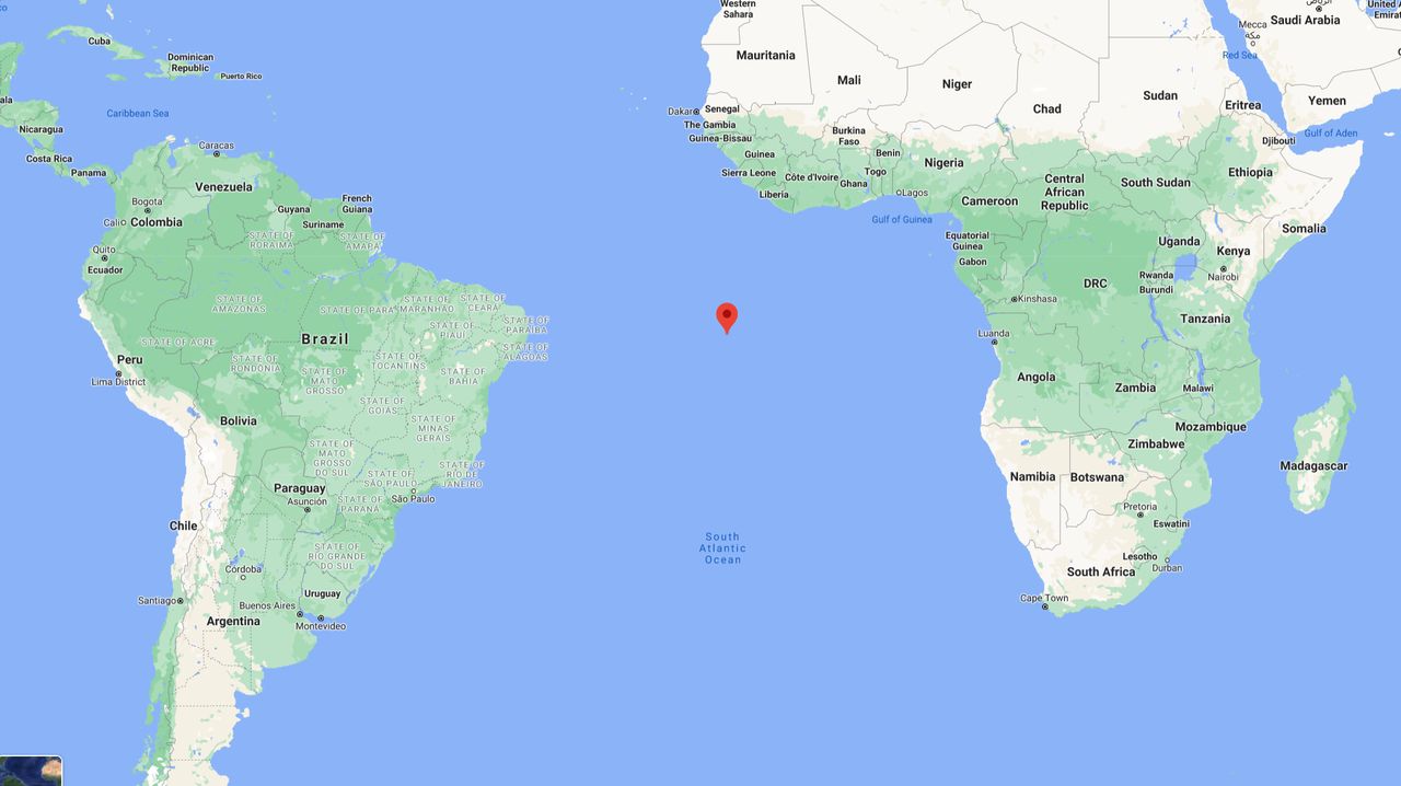 Ascension Island is 1,000 miles off the coast of Africa 
