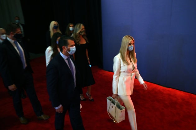 (From right) Ivanka Trump, Donald Trump Jr.,and Eric Trump are seen ahead of the first presidential debate in Cleveland, Ohio, on September 29