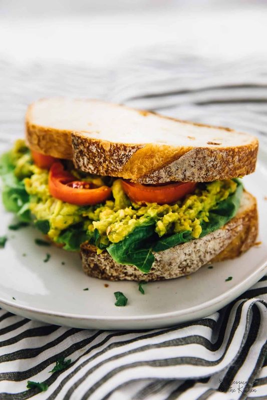 Smashed Chickpea Avocado Sandwich from Jessica In The Kitchen