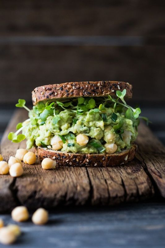 Smashed Chickpea Avocado Sandwich from Feasting At Home
