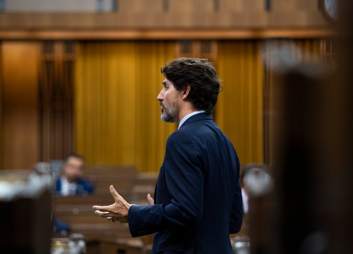 Prime Minister Justin Trudeau rises during question period in the House of Commons on Parliament Hill in Ottawa on Sept. 29, 2020.