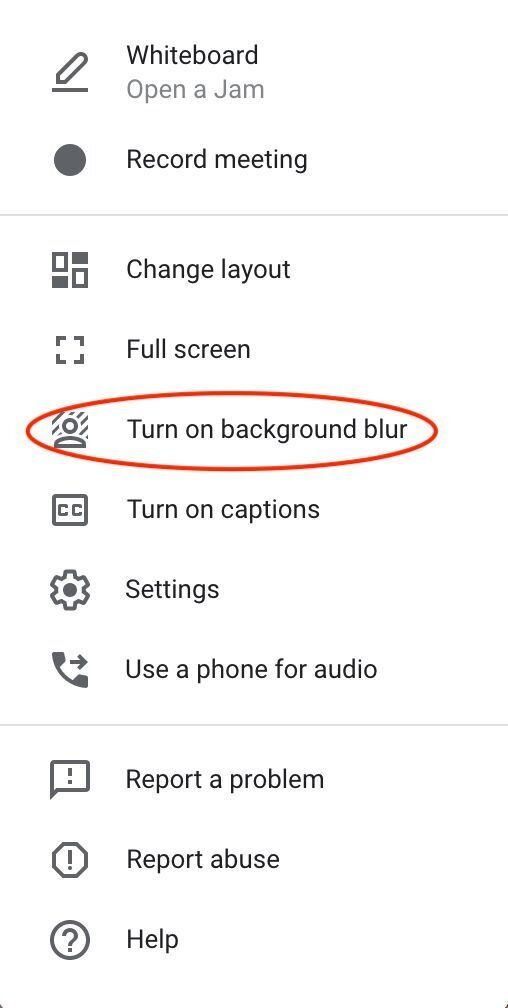 Select the "blur" option to put your background out of focus.
