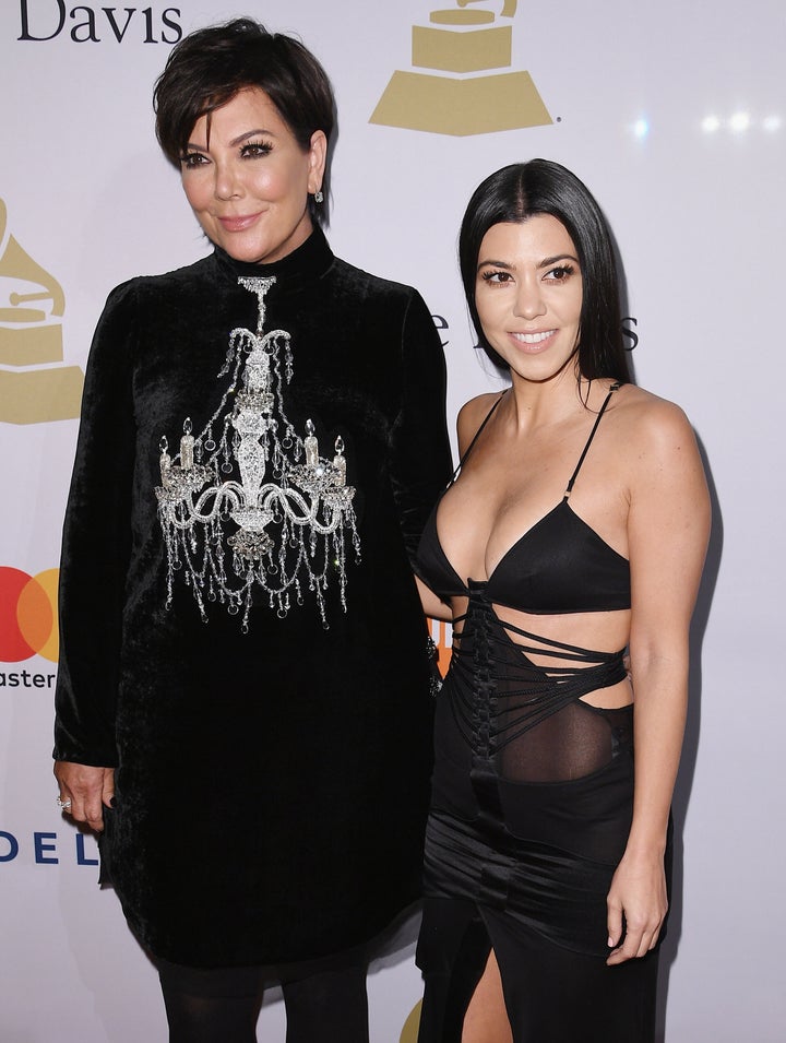 Kris Jenner (L) and Kourtney Kardashian