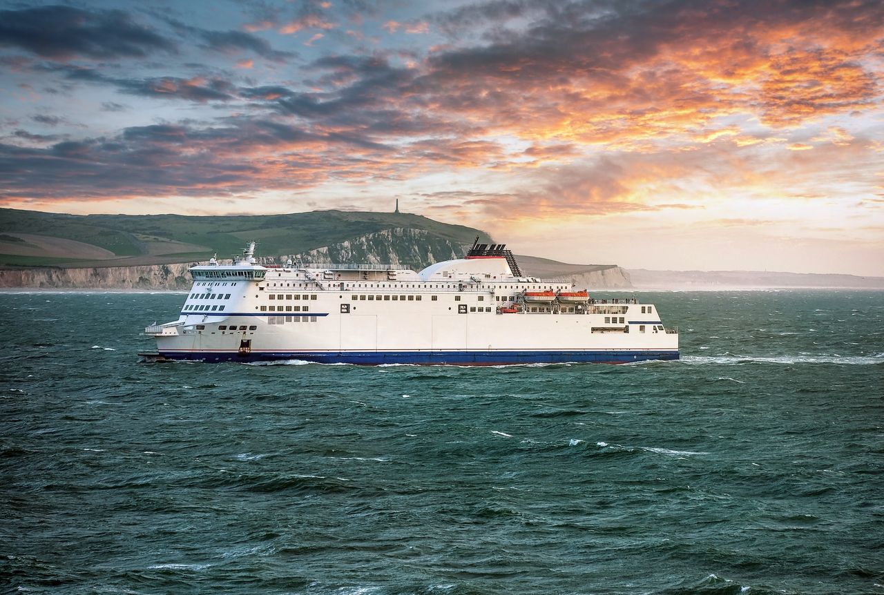 A generic photo of a ferry arriving at Calais. 