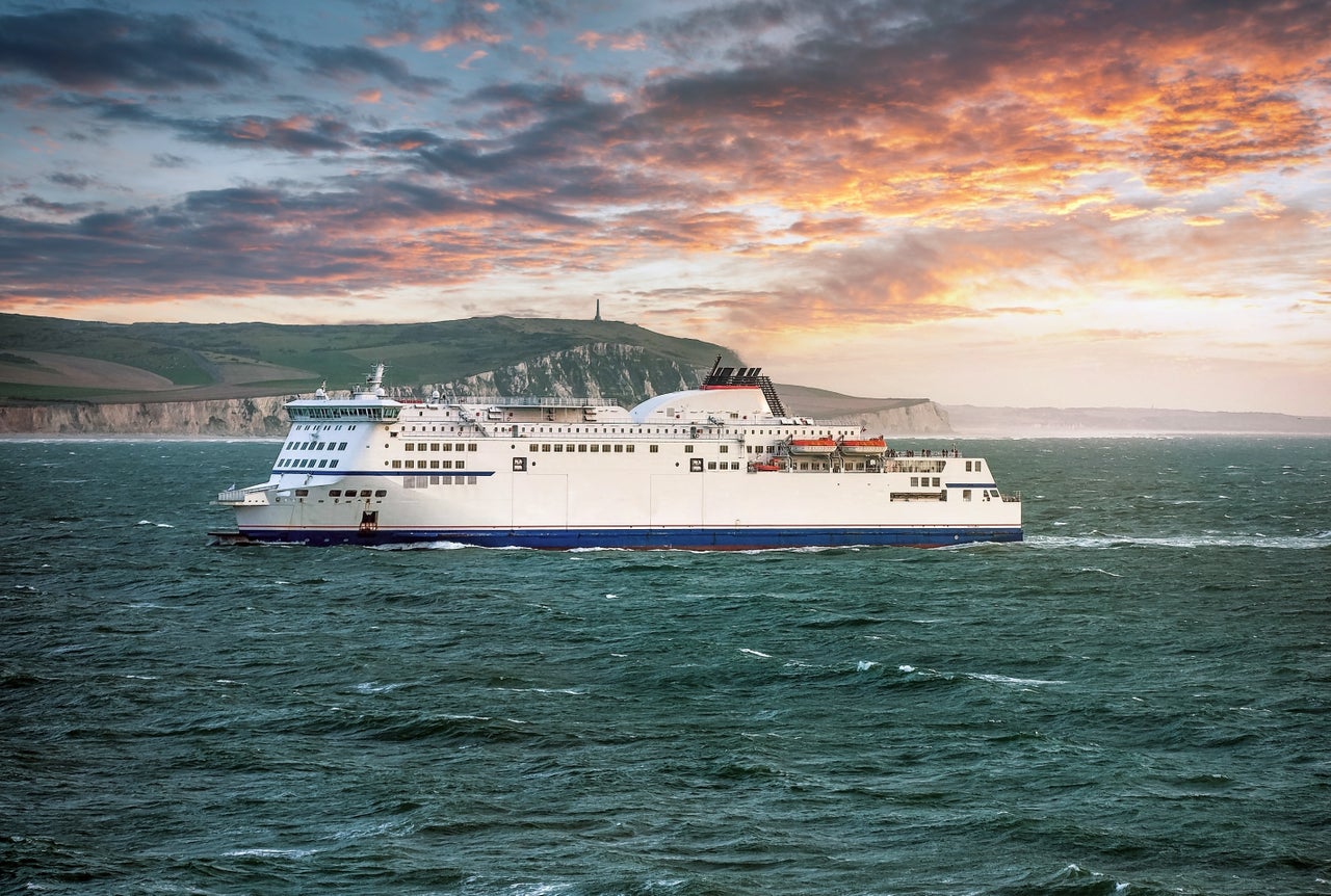 A generic photo of a ferry arriving at Calais.