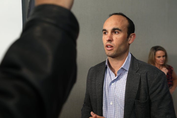 Coach Landon Donovan, pictured in 2019, on his team's walkout: "Our guys, to their credit, said we were not going to stand fo