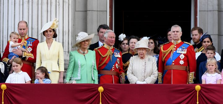 Members of the Royal Family at the Trooping the Colour in 2019.