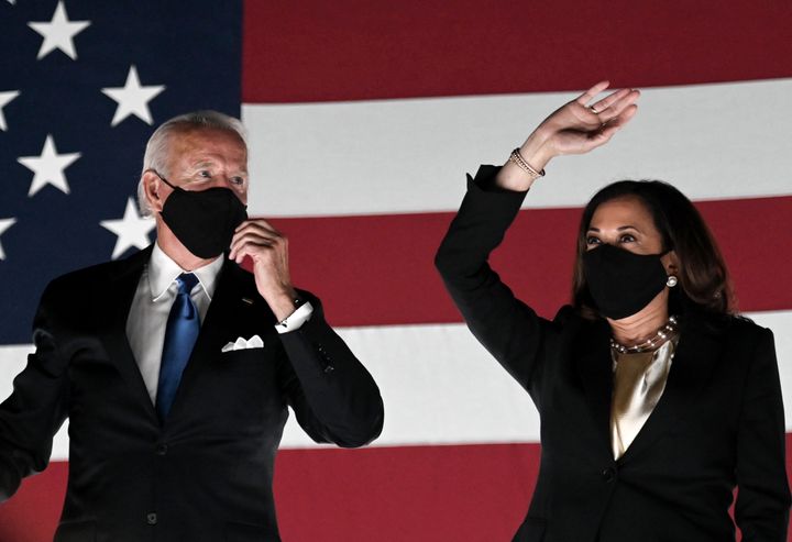Joe Biden and Kamala Harris at the recent Democratic National Convention