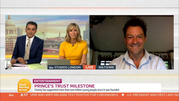 Adil Ray and Kate Garraway interviewing Dominic West last week