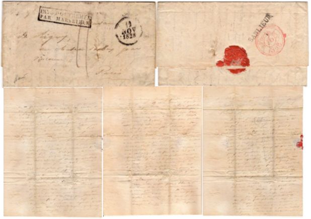 Ιδιόχειρη επιστολή που στέλνει ο Ναύαρχος de Rigny προς την Madame de Rigny στο Παρίσι με ημερομηνία “Την 14η (Οκτωβρίου 1828) εν Ναυαρίνω” (συλλογή ΕΕΦ).