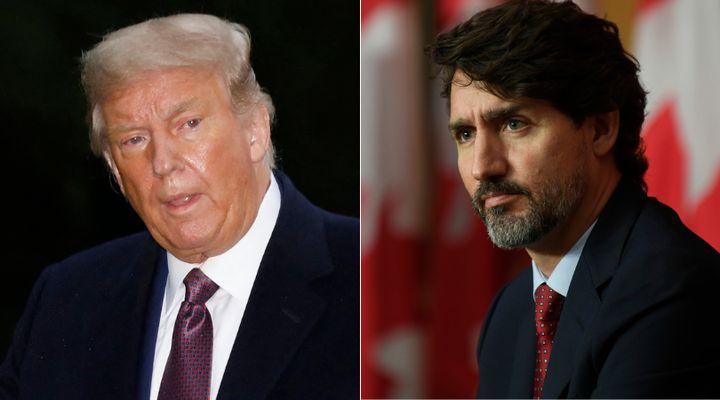 U.S. President Donald Trump and Prime Minister Justin Trudeau are shown in a composite photo of images from The Canadian Press.
