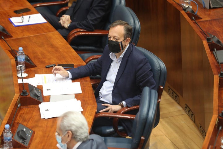 El consejero de Políticas Sociales de la Comunidad de Madrid, Alberto Reyero, en la Asamblea de Madrid, en Madrid (España), a 2 de julio de 2020