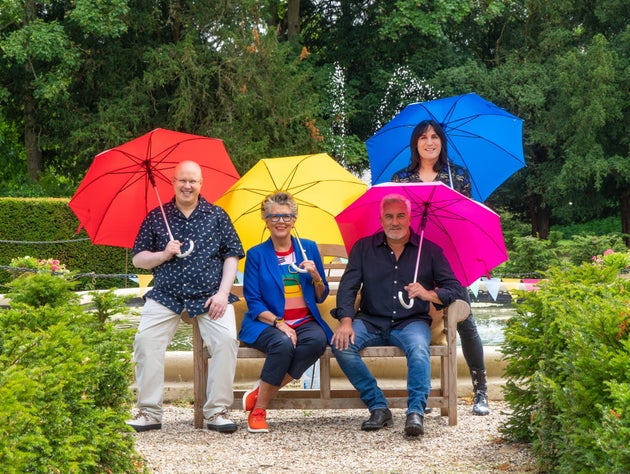 The Great British Bake Off's Matt Lucas, Prue Leith, Paul Hollywood and Noel Fielding