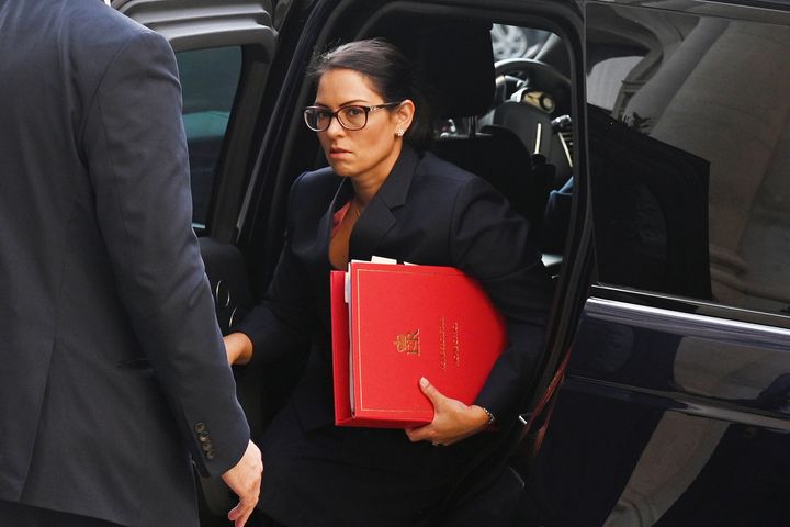 Home Secretary Priti Patel arrives for a cabinet meeting in London