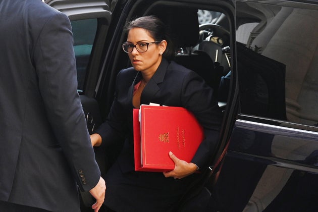 Home Secretary Priti Patel arrives for a cabinet meeting in London