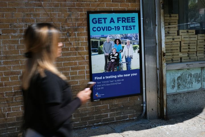 Residents walk through the Brooklyn neighborhood of Borough Park on Sept. 23 in New York City. Borough Park is one of numerous Brooklyn neighborhoods that are witnessing a spike in the number of COVID-19 cases as NYC overall continues to trend down to under a 1% infection rate.
