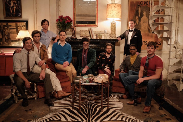 "The Boys in the Band" stars (from left) Tuc Watkins, Andrew Rannells, Matt Bomer, Jim Parsons, Zachary Quinto, Robin de Jesús, Brian Hutchison, Michael Benjamin Washington and Charlie Carver. All the actors are gay.