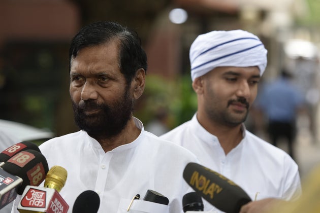 Ram Vilas Paswan with son Chirag in a file