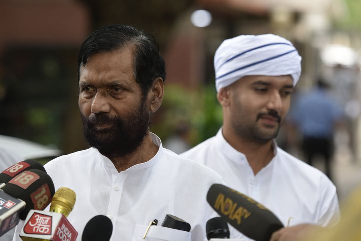 Ram Vilas Paswan with son Chirag in a file photo 