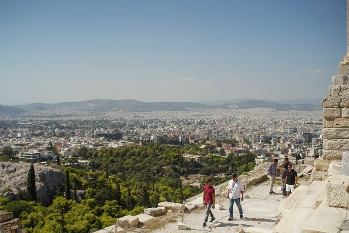 A general view of Athens city city center from the Parthenon. In Athens, Greece, on September 06, 2020. (Photo by Giannis Alexopoulos/NurPhoto via Getty Images)