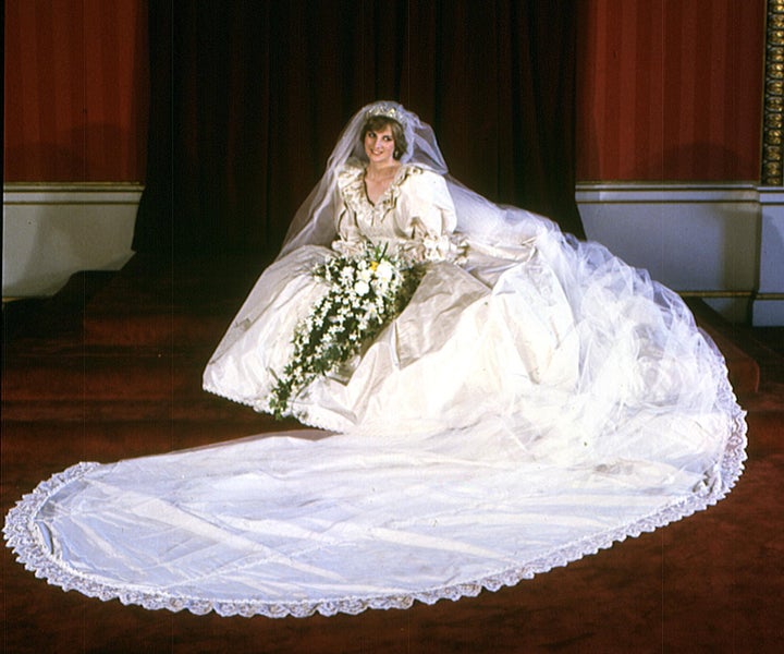 The Princess of Wales on her wedding day in 1981.