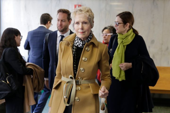 E. Jean Carroll waits to enter a courtroom in New York on March 4. 
