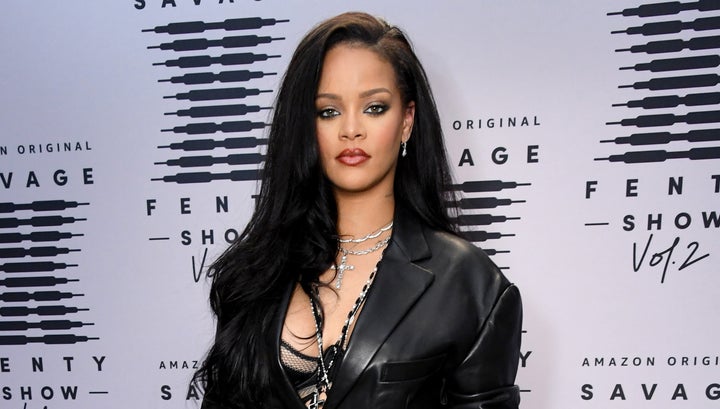 Rihanna, ici le 1er octobre 2020, avant la conférence de presse pour son défilé de lingerie Savage x Fenty.