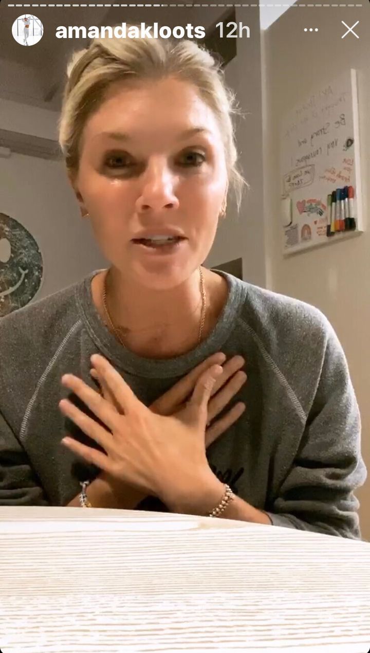 Amanda Kloots gives an impassioned speech about the coronavirus on Instagram Stories while trying to hold back tears.