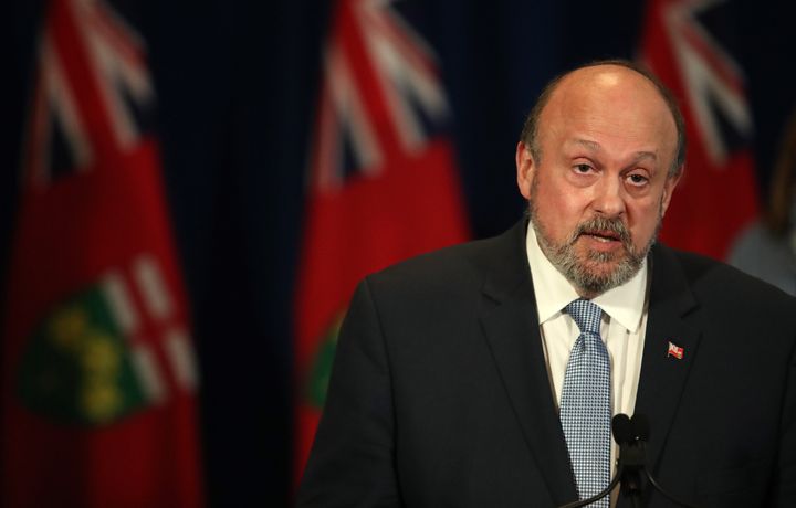 Michael Tibollo, Associate Minister of Mental Health and Addictions speaks during a press conference at Queens Park in Toronto, Ont. on May 5, 2020. 