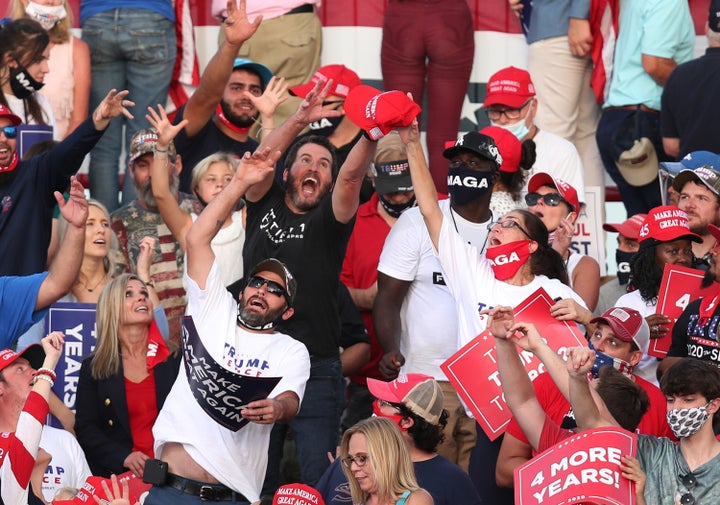 The Trump campaign is continuing to host in-person events, featuring crowds of maskless fans, even as the White House COVID-1