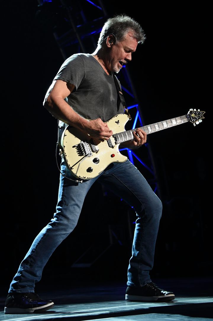 Eddie Van Halen pictured on stage in 2015