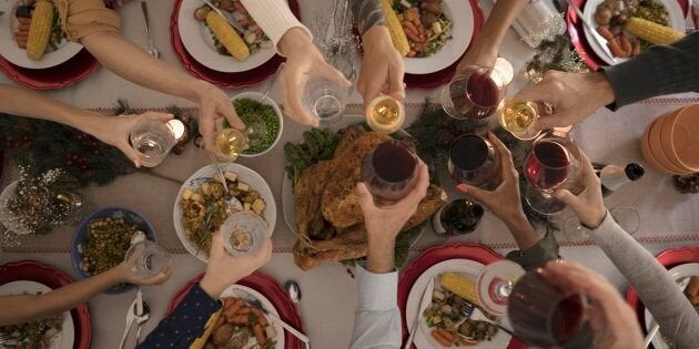 Imagen de archivo de una comida de Navidad.