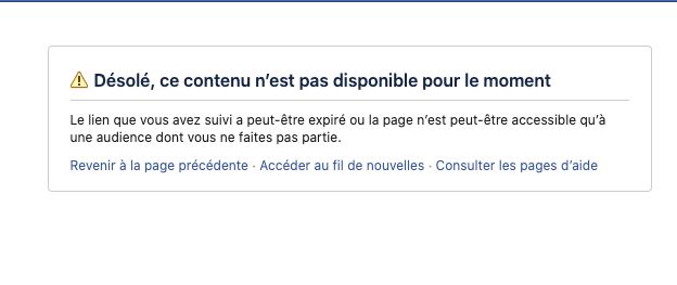 Facebook a aussi supprimé le profil personnel de M. Cossette-Trudel.