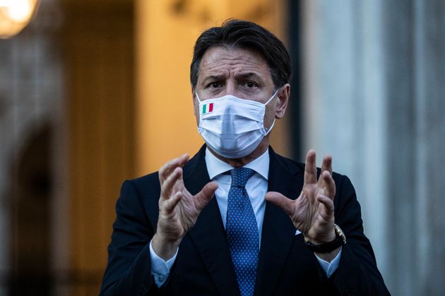 Rome, the president of the Council Giuseppe Conte at a press conference on the new decree