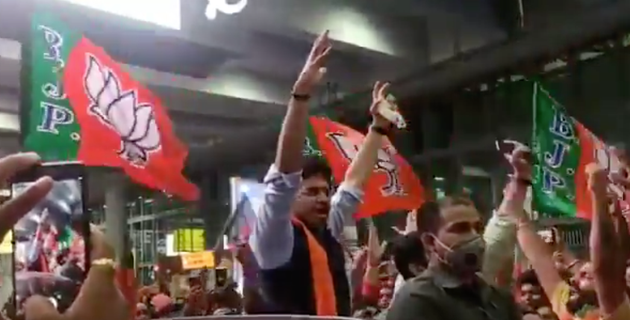 BJP MP Tejasvi Surya arrives in Kolkata on Wednesday