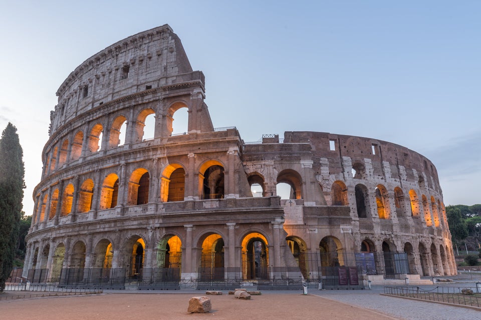 Coliseum in Rome at dusk