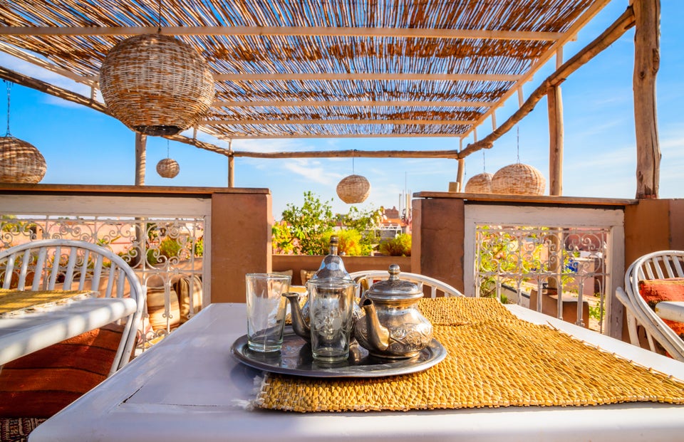 Traditional Moroccan mint tea in Marrakech, Morocco
