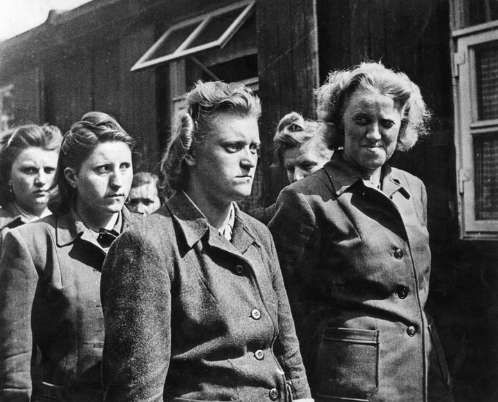 Φωτογραφία από το στρατόπεδο συγκέντρωσης Μπέργκεν Μπέλσεν, Απρίλιος του 1945. 