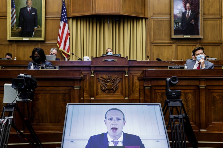 Zuckerberg comparece ante la Comisión Judicial de la Cámara de Representantes de Estados Unidos a finales de julio de 2020.