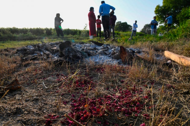 A television journalist reports from the spot where the 19-year-old woman, who was allegedly gang-raped...