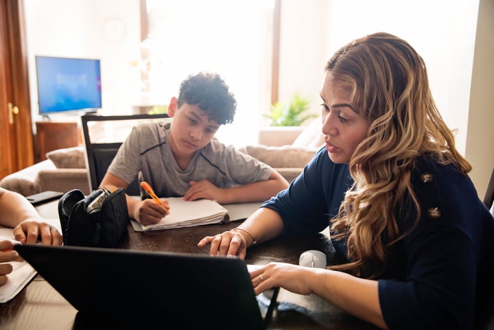 Therapists are concerned about parents' stress as they monitor their children&rsquos virtual learning while working.