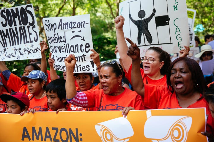 No stranger to controversy, Amazon came under fire last year when immigration activists rallied to protest the retailer's business offering cloud services to ICE.