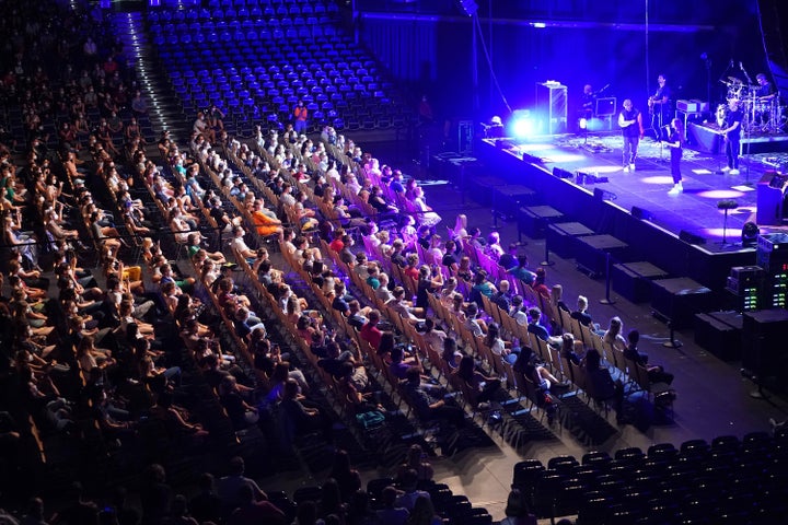 Participants in the German concert study watched singer Tim Bendzko perform at an indoor arena in Leipzig on Aug. 22.