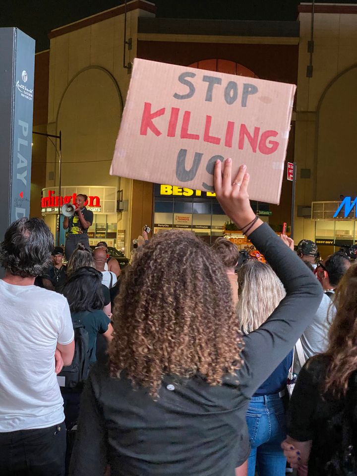 A Black Lives Matter rally in Brooklyn, New York.